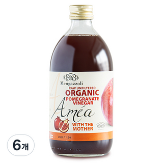 Mengazzoli 有機未過濾蘋果醋味石榴醋, 500ml, 6個