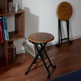 古木調復古風格折合椅凳 YL-NK033, 深胡桃, 2個