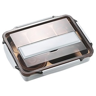 質感4格大容量便當盒, 北歐藍, 1個