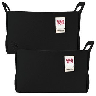 마롱즈 접이식 펠트 수납 바구니, 블랙, 2개