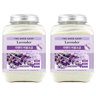 더허브샵 마사지 미용소금 라벤더, 450g, 2개