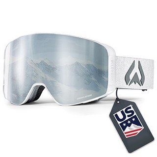 WILDHORN 美國滑雪隊官方供應商 Pipeline 磁吸式雪鏡, 極地白 銀色, 1個
