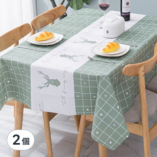 晟龍 北歐風防水防油污餐桌墊 厚實不透色 背面防滑 易擦即淨, 137*180cm, 款式隨機, 2個