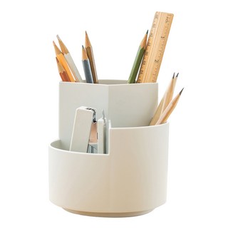 SIMPLY& 多用途旋轉3層收納刷具筆筒, 1個, 白色