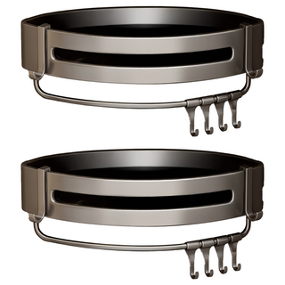 小麥購物 太空鋁三角籃帶桿置物架 Y609, 灰色, 2個