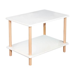 AOTTO 創意傢俱 簡約多功能客廳雙層茶几, 60x30x53公分, 暖白色, 1個