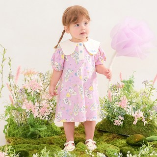 mollimelli 女童透氣兔子假期扇貝邊洋裝