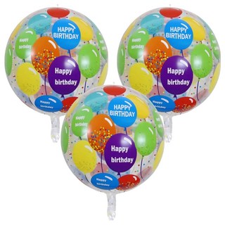 22吋4D生日波波球(40 x 30cm) 生日派對裝飾必備, 彩色氣球, 3個