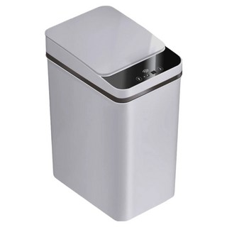 FJ 簡約窄邊智能感應垃圾桶 LS-9 12L, 灰色, 24 x 17.2 x 29.5cm