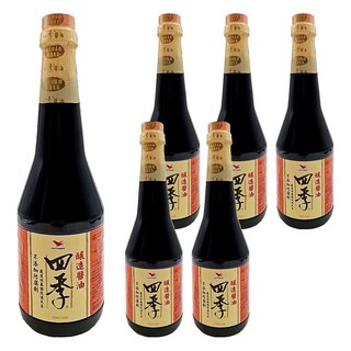 統一四季釀造醬油, 非基改大豆釀造, 870ml, 6瓶