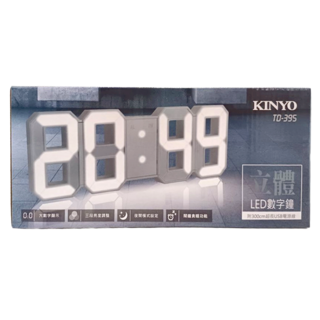 Kinyo LED立體數字鐘 TD-395, 白色