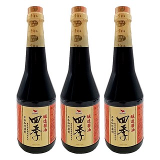 統一四季釀造醬油, 非基改大豆釀造, 870ml, 3瓶