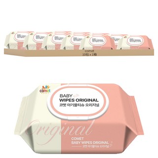 comet Original 嬰兒用濕紙巾 掀蓋式 加厚型, 100張, 10包