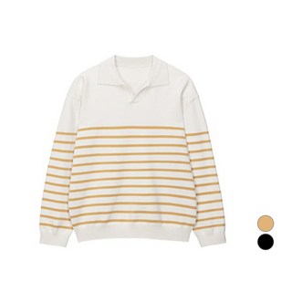 Mind Bridge 男款條紋翻領針織衫 MXKT2105