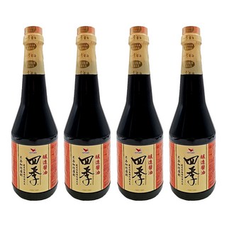 統一四季釀造醬油, 非基改大豆釀造, 870ml, 4瓶