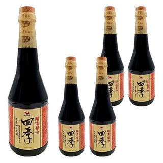 統一四季釀造醬油, 非基改大豆釀造, 870ml, 5瓶
