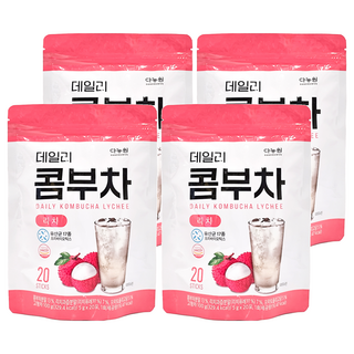 Danongwon 乳酸菌康普茶 荔枝, 健康無糖 零卡路里 氣泡感, 5g, 20條, 4袋