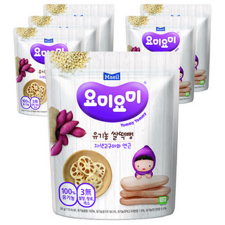 매일유업 요미요미 유기농 쌀떡뻥, 자색고구마와 연근, 30g, 6개