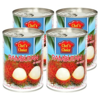 Chef's Choice Foods 紅毛丹水果罐頭, 4個, 565g