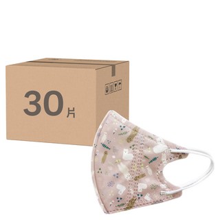 億宏 兒童3D立體醫用口罩 未滅菌, 暖暖羊駝, 30片, 1盒