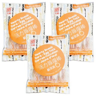 六福 活力雜糧棒 鹹蛋黃 130g 10條裝 多層次豐富口感, 3包