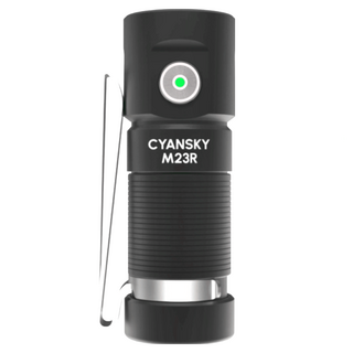 CYANSKY M23R 高性能EDC手電筒, 1200流明, 110米射程, IP68防水, 黑色, 1個