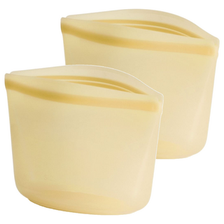 stasher 碗形矽膠密封袋-黃 236ml 可用於微波爐、烤箱、洗碗機, XS, 2個