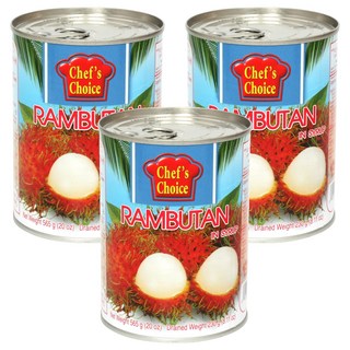Chef's Choice Foods 紅毛丹水果罐頭, 3個, 565g