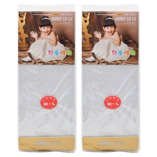 Honey LuLu 超彈性兒童韻律襪, 白色 M-L 9315, 2雙