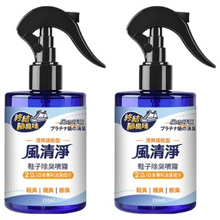 ECHain TeCH 風清淨 鞋子除臭噴霧 日本專利消臭成分 快速除臭, 250ml, 2瓶
