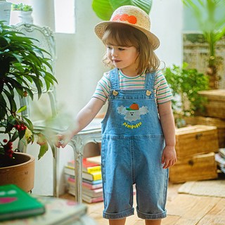 Pimpollo 女童 NewJeans 吊帶丹寧褲 OLEBB53