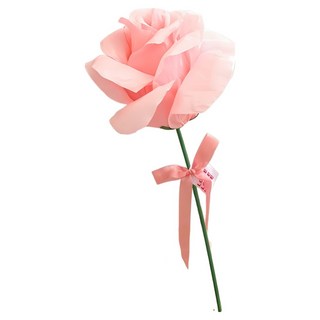 BeautifulDecoSense 人造巨型玫瑰, 1支, 粉紅色
