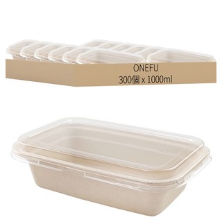ONEFU 萬福 植纖單格長方餐盒 1L, 6包, 50個