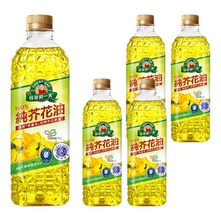 得意的一天 100%純芥花油, 嚴選非基改芥花種籽榨出, 油質透亮安定, 適合各種烹飪方式, 1L, 5瓶