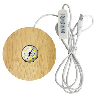 財神小舖 三段式LED實木燈底座 暖白黃三色燈, 1個