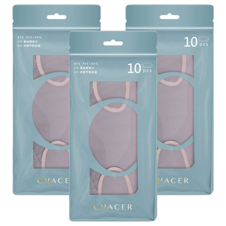 CHACER 佳和口罩 成人4D立體醫用口罩, 薰衣草紫, 10片, 3包