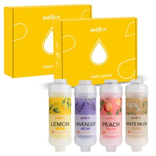 puritak 維他命香氛濾芯禮盒 4種香氛入, 2盒, 甜檸檬香+普羅旺斯薰衣草香+水蜜桃香+白麝香