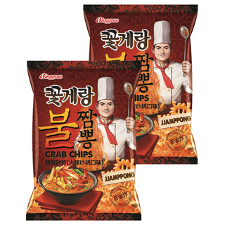 Binggrae 螃蟹餅乾 火辣炒碼口味, 韓國原裝進口, 韓國國民餅乾, 非油炸, 70g, 2包