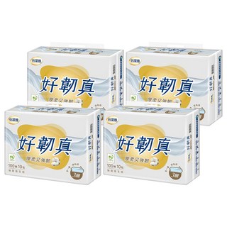 倍潔雅 好韌真 抽取式衛生紙 3層 100張, 10包, 4袋