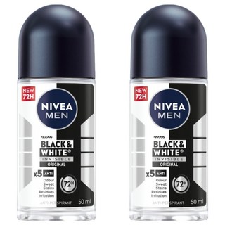 NIVEA 妮維雅 男士止汗爽身乳液 無印乾爽, 50ml, 2瓶