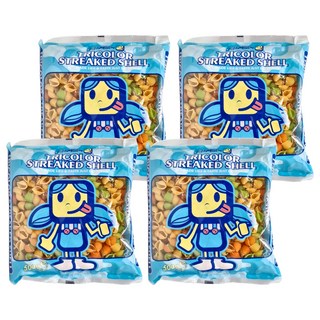 QQ pasta 三色稜紋貝殼麵 杜蘭小麥粉製成, 500g, 4包
