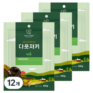웰썸 강아지 다욧져키 동애등에 간식, 100g, 12개, 파슬리맛
