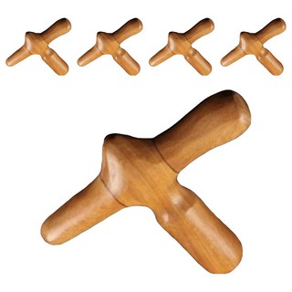 MEO 木質按摩花梨木十字指壓棒, 5個, 單一顏色