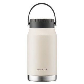 LocknLock 樂扣樂扣 Slo系列寬口提環保溫瓶, Sand Beige, 500ml, 1個
