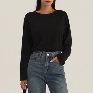 Elsso 女款透氣寬鬆版型側開衩長袖T恤