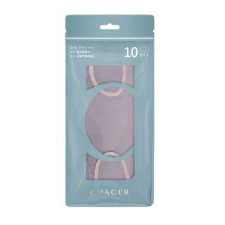 CHACER 佳和口罩 成人4D立體醫用口罩, 薰衣草紫, 10片, 1包
