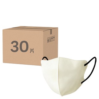 MASCLUB 涼感口罩 象牙白 3D立體 透氣舒適 男女通用, 1盒, 30片