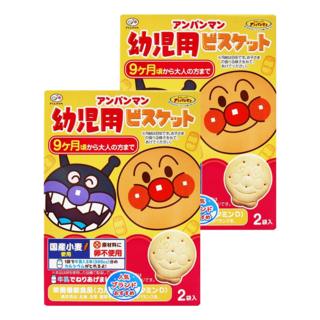 FUJIYA 不二家 麵包超人牛乳餅 適用9個月以上寶寶 日本小麥 添加鈣和維生素D, 牛奶, 84g, 2盒