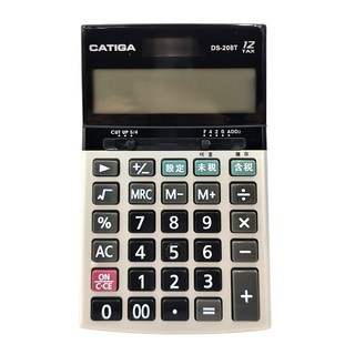 CATIGA 12位數中文稅率計算機 176 x 107 x 8mm, 黑色 + 灰色 + 銀色, 1台