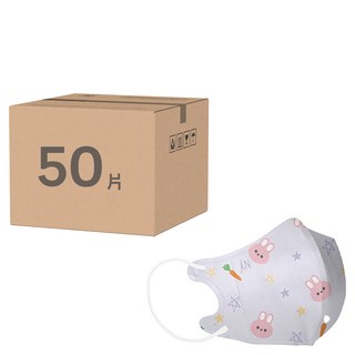JUN 郡昱 小童款3D口罩 1~4歲, 10片, 5包, RABBIT 兔兔